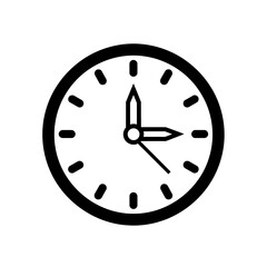 Simple Black Outline Clock Showing Specific Time