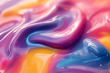 Colorful Abstract Waves with a Glossy Finish for Creative Design