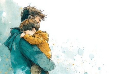 A touching moment of connection between a parent and a child captured beautifully.