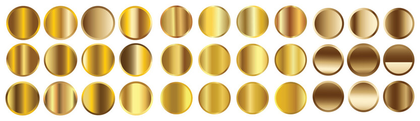 Premium Golden Gradient Circle Set – Luxurious Metallic Round Vector Gradients