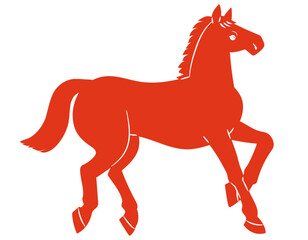 走る馬のシルエットベクターイラスト