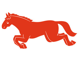 跳ぶ馬のシルエットベクターイラスト