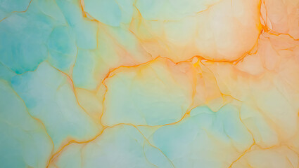 Obraz premium Aqua orange marble abstract texture