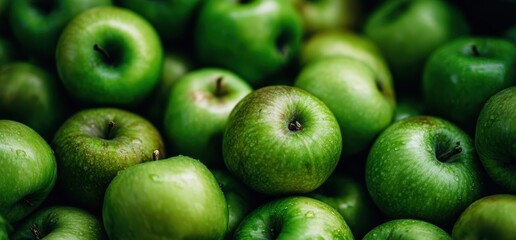 Obraz premium Close-up of many green apples (4)