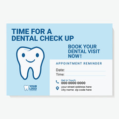 Dental Appointment Reminder Card Template &ndash; Editable Vector Design