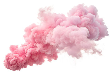 Pink smoke cloud transparent PNG. Isolated on a clear background. Soft cotton candy color, fluffy and airy texture, gentle curves. Perfect for girly design, cosmetics branding, dreamy visuals, or past