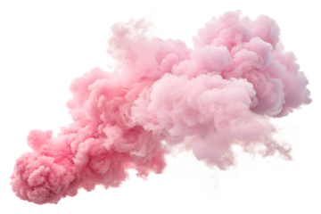 Pink smoke cloud transparent PNG. Isolated on a clear background. Soft cotton candy color, fluffy and airy texture, gentle curves. Perfect for girly design, cosmetics branding, dreamy visuals, or past