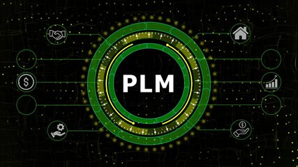 Futuristic P L M Concept Visualization Animated Digital Interface Product Lifecycle Management - Powered by Adobe