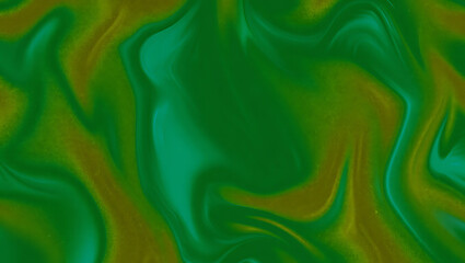 Obraz premium Emerald gold liquid flow abstract