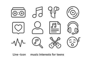 Fototapeta premium Music icon set featuring various musical elements