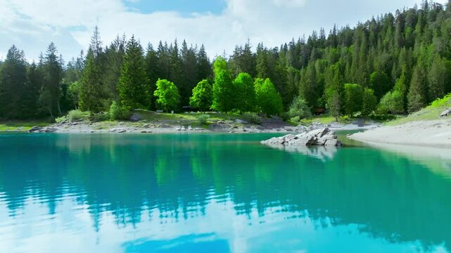 Lake Cauma - Caumasee - Breathtaking Beauty of swiss mountain Lake