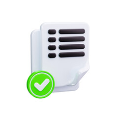 document check 3d render icons