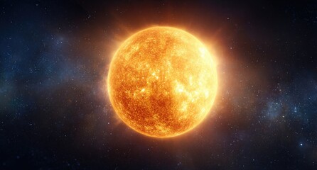 Naklejka premium Fiery sun in deep space