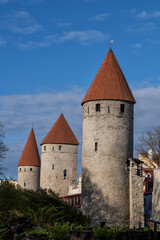 Medieval Towers Fortification In Tallinn Old Town In Estonia