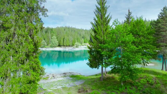 Lake Cauma - Caumasee - Breathtaking Beauty of swiss mountain Lake