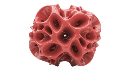 3D Abstract Coral Sphere Shape Transparent Background