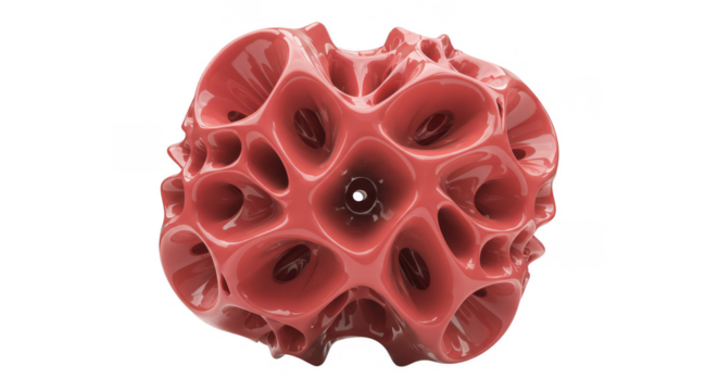 3D Abstract Coral Sphere Shape Transparent Background