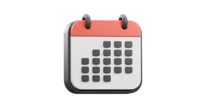 3D Calendar Appointment Agenda Reminder Transparent Background