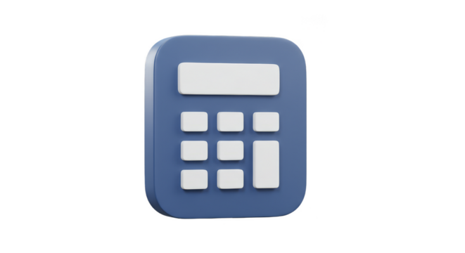 3D Calculator Icon For Finance Mathematics Accounting Business
