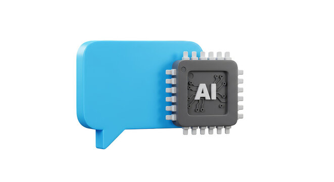 3D AI Chat Bubble Icon Artificial Intelligence Communication Design