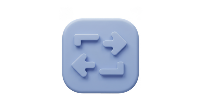 3D Blue Shuffle Arrows Render for Transfer Repeat Interface