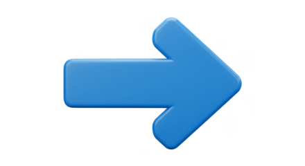 3D Blue Right Arrow Shows Direction Navigation Pointer Sign