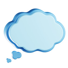 3D Render Thought Bubble Chat Cloud