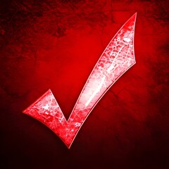 red check mark on grunge background