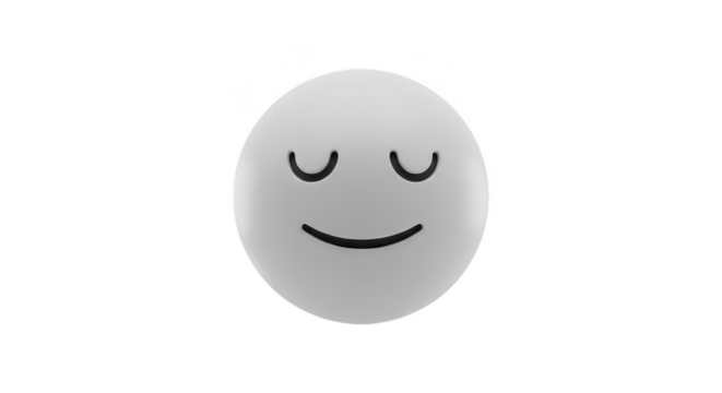 3d Illustration of Sleeping Emoji Happy Face Cartoon Expression