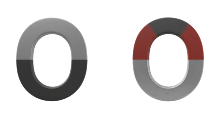 3D Illustration Rings In Gray And Red Geometric Shapes Abstract Design