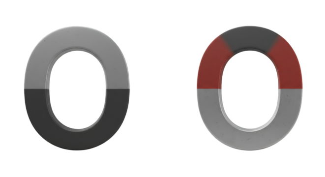 3D Illustration Rings In Gray And Red Geometric Shapes Abstract Design