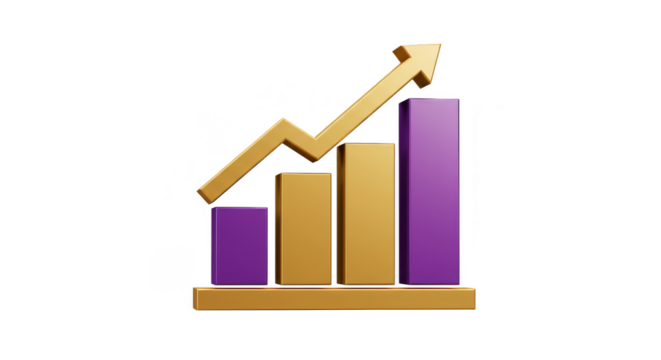 3D Graph Illustration Showing Business Growth and Financial Success - Powered by Adobe
