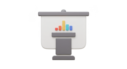 3D Presentation Board Chart Diagram for Business Report Success
