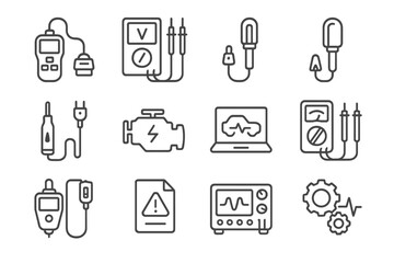 Diagnostic tools and icons for automotive and electrical systems