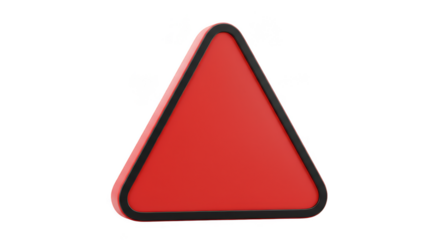 3D Red Triangle Warning Sign Geometric Shape Abstract Render