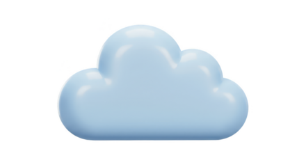 3D Render Blue Cloud Weather Icon Isolated Element Illustration
