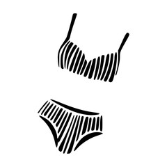 fashionable women's beachwear clipart