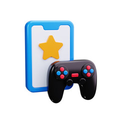 Mobile gaming 3d render icons