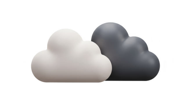 3d Illustration of Gray and White Cloud Weather with Storm