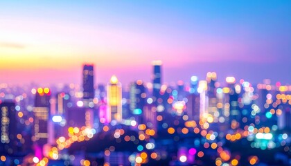 Bright and colorful abstract party lights glow like stars in the night, creating a festive holiday disco backdrop