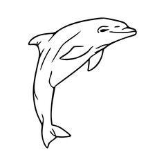 jumping dolphin outline drawing