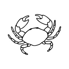 simple outline crab drawing