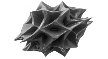 3d Abstract Geometric Shape Polygon Design with Transparent Background