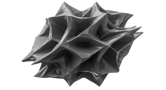 3d Abstract Geometric Shape Polygon Design with Transparent Background