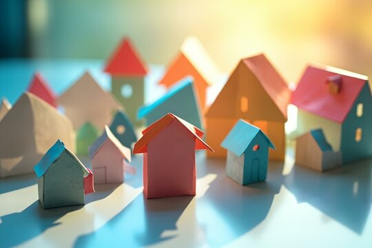 Origami Paper Houses Showing Customizable Housing Solutions And Flexibility