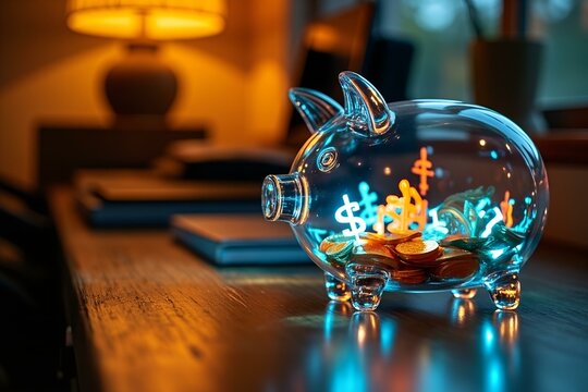 Virtual Currency Storage And Digital Savings Concept