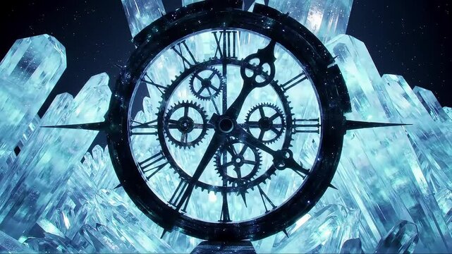 Colossal Celestial Clock - Gigantic Cosmic Timekeeper with Floating Planets, Zodiac Rings, and Starlight Mechanisms