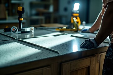 Kitchen Countertop Installation Precision Measurement And Fitting