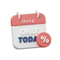 3d Calendar Sale Only Today Percent Discount Offer Reminder