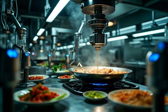 Cooking Automation Multi-Station Smart Kitchen Technology In Action